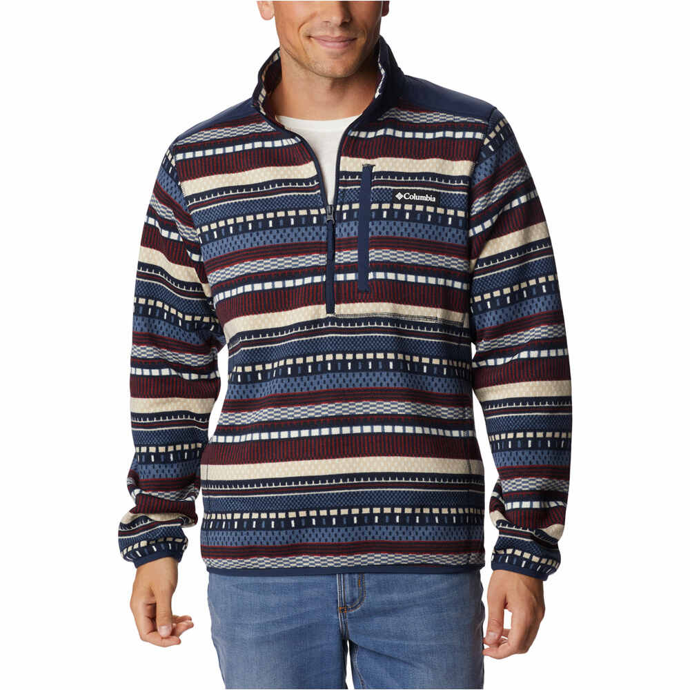 Columbia forro polar hombre Columbia Sweater Weather II Printed Half Zip vista frontal Columbia forro polar hombre Columbia Sweater Weather II Printed Half Zip vista frontal