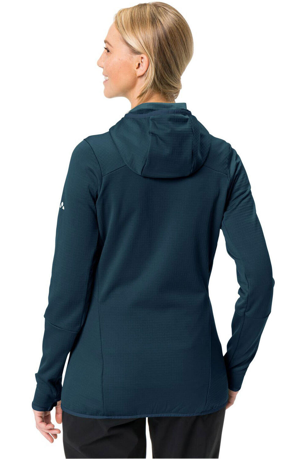 Vaude forro polar mujer Vaude Women's Monviso Hooded Grid Fleece Jacket vista trasera Vaude forro polar mujer Vaude Women's Monviso Hooded Grid Fleece Jacket vista trasera