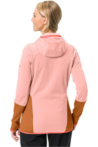 Vaude forro polar mujer Vaude Women's Monviso Hooded Grid Fleece Jacket vista trasera Vaude forro polar mujer Vaude Women's Monviso Hooded Grid Fleece Jacket vista trasera