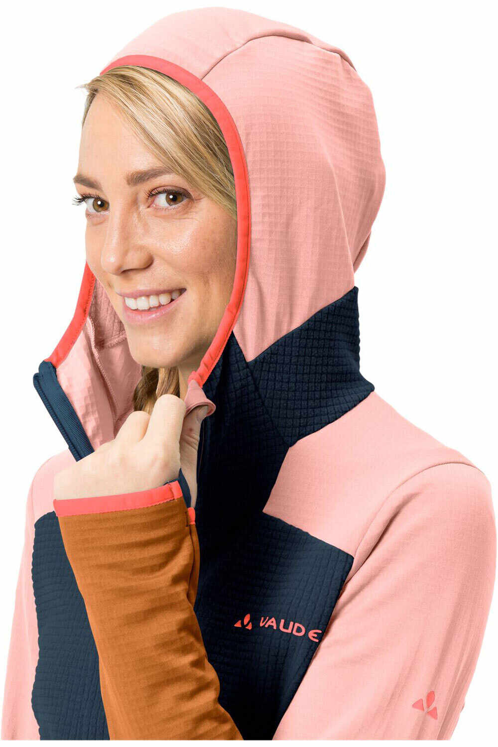 Vaude forro polar mujer Vaude Women's Monviso Hooded Grid Fleece Jacket vista detalle Vaude forro polar mujer Vaude Women's Monviso Hooded Grid Fleece Jacket vista detalle