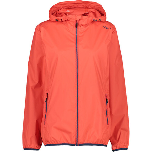 CMP WOMAN JACKET RAIN FIX HOOD rojo