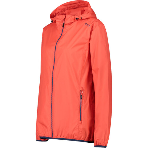 CMP WOMAN JACKET RAIN FIX HOOD rojo